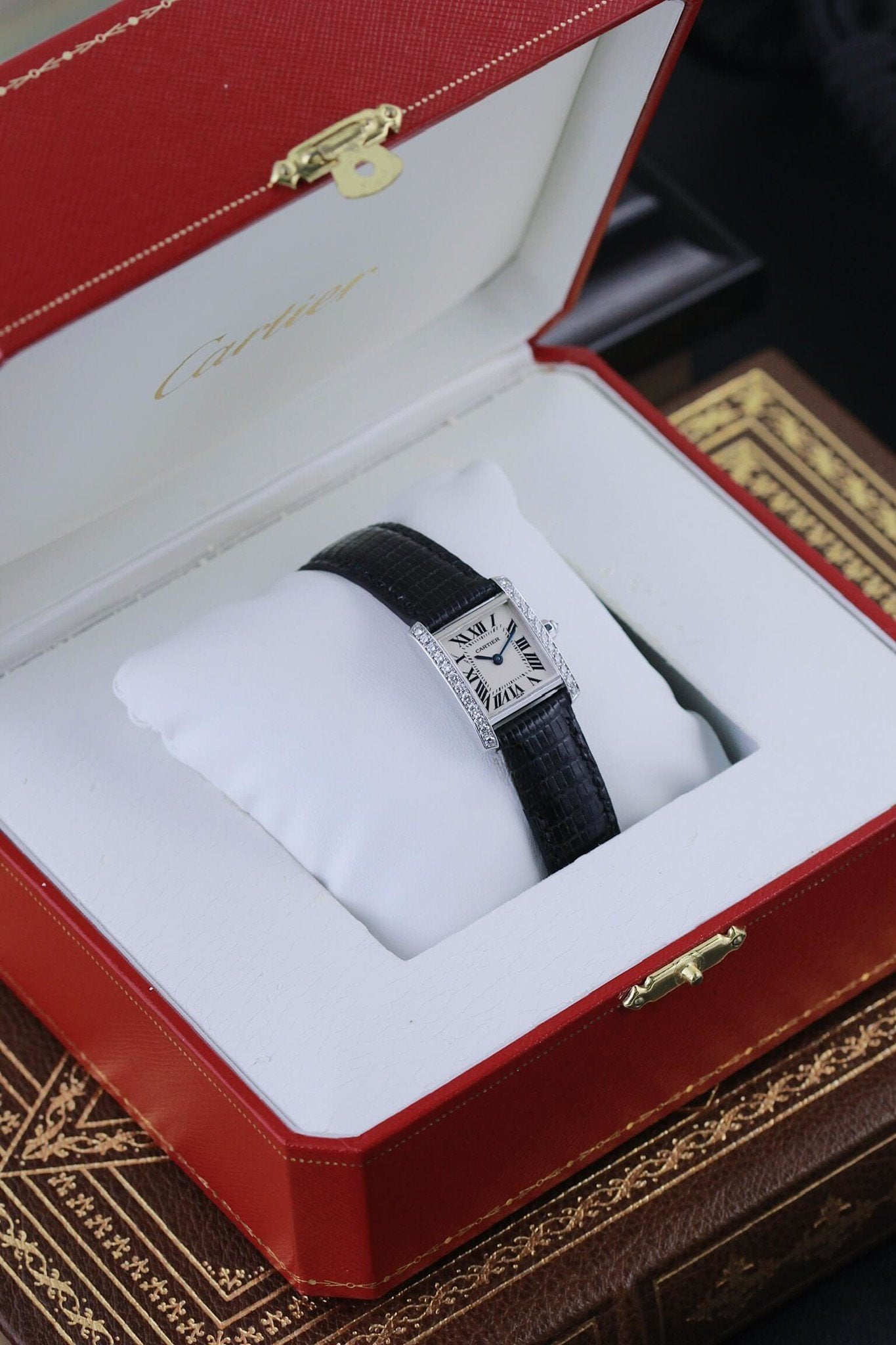 Cartier Tank Française Ref 2403 18K White Gold Diamond