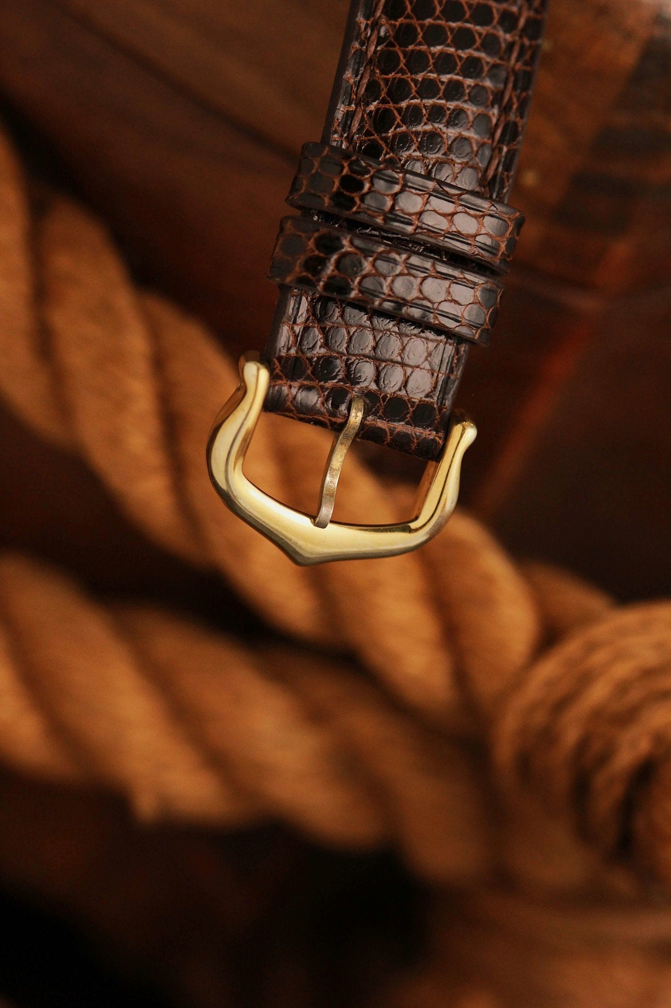 Cartier Must de Tank Vermeil 'Turtle Shell' Brown Wood Dial