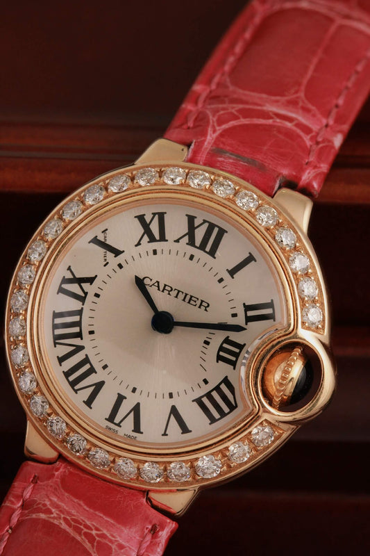 Cartier Ballon Bleu 28mm Rose Gold Diamond