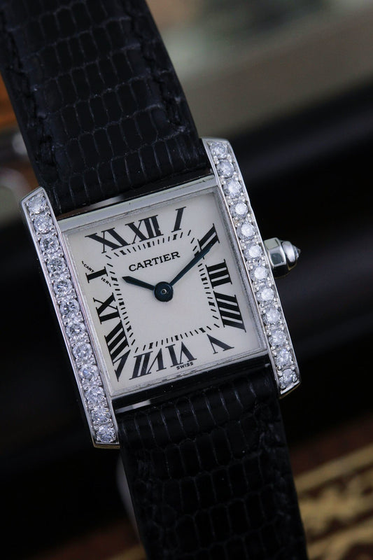 Cartier Tank Française Ref 2403 18K White Gold Diamond