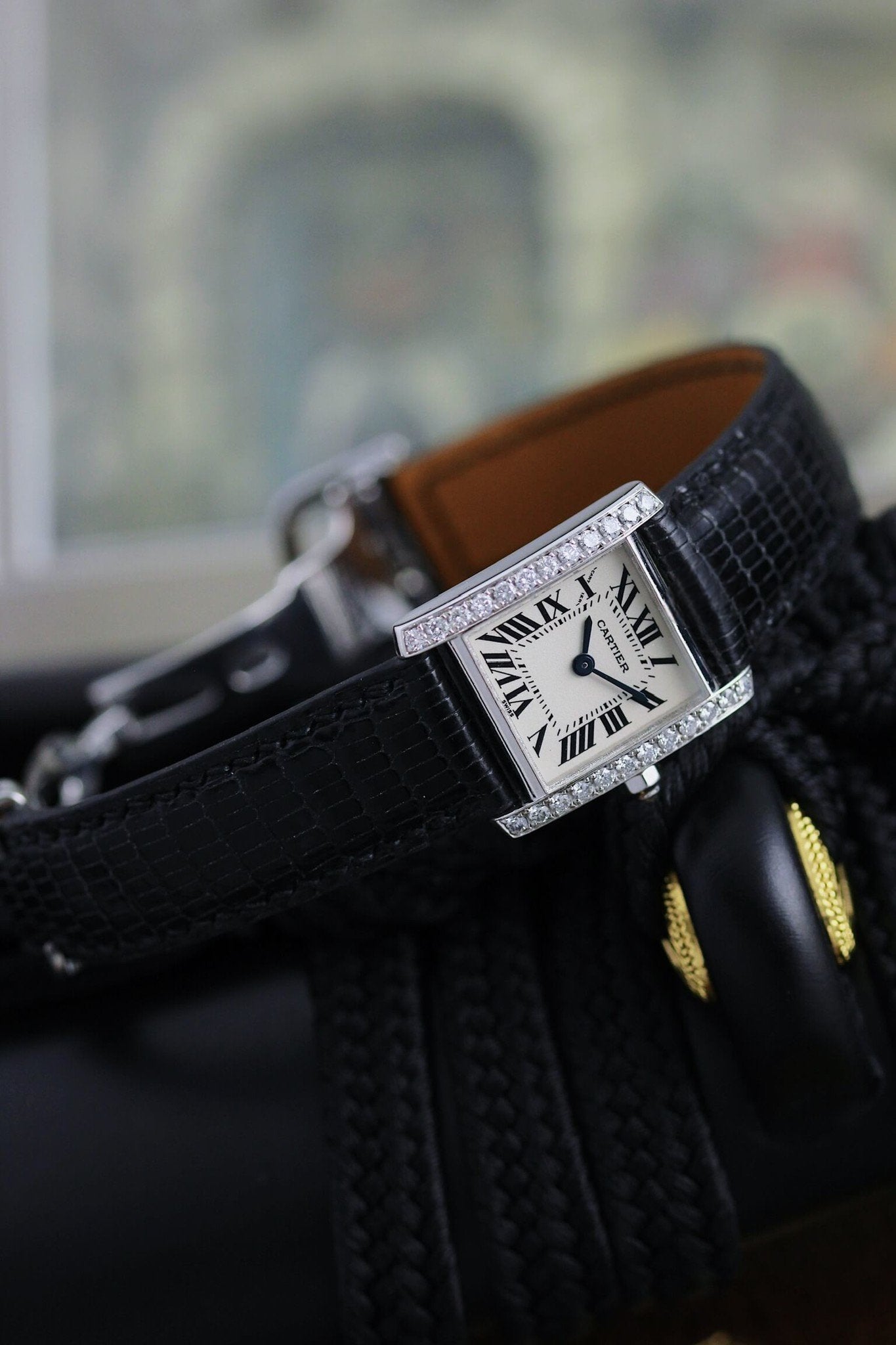 Cartier Tank Française Ref 2403 18K White Gold Diamond