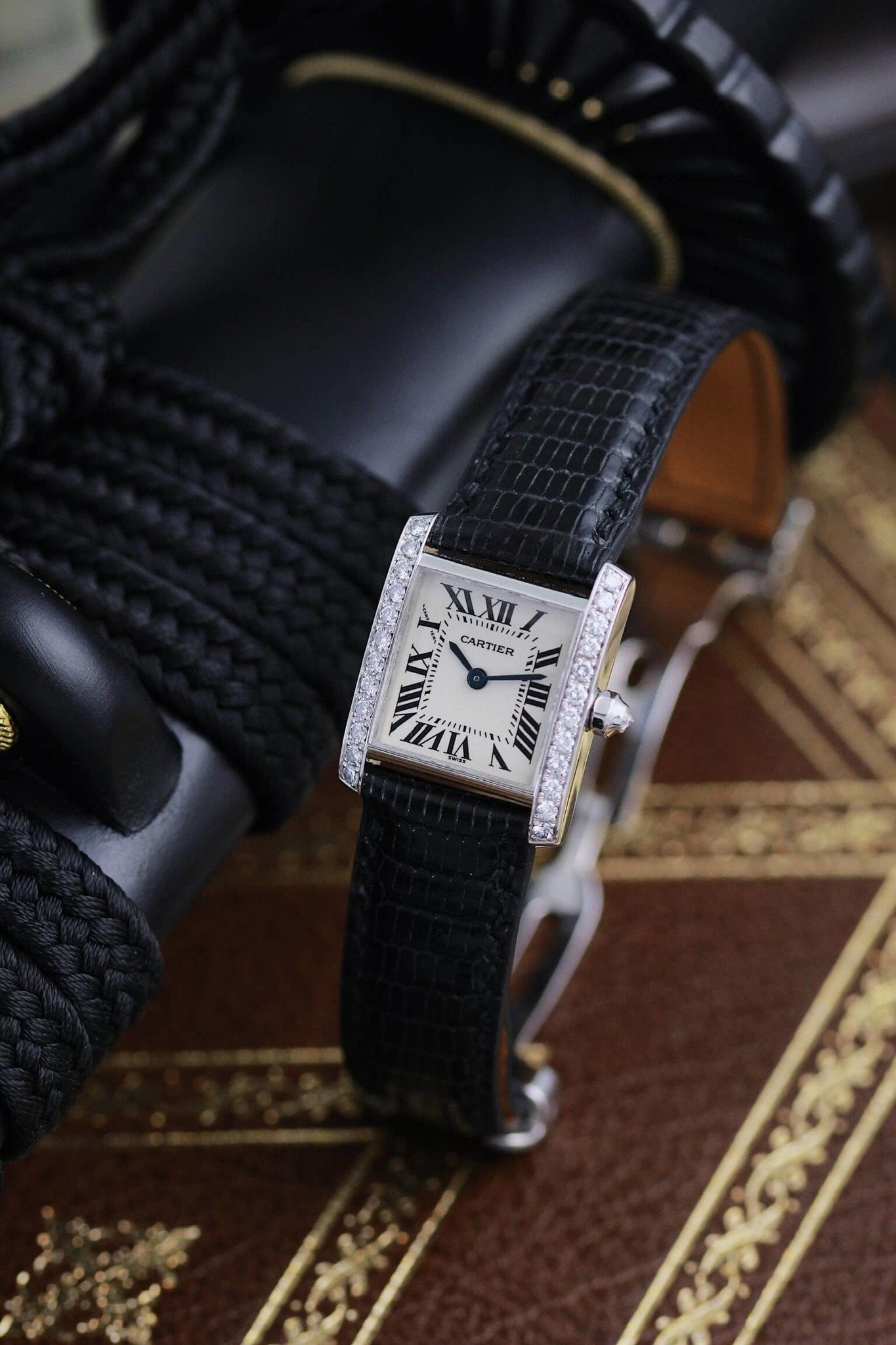 Cartier Tank Française Ref 2403 18K White Gold Diamond