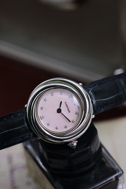 Must de Cartier Trinity Ref 2444 18K White Gold Diamond