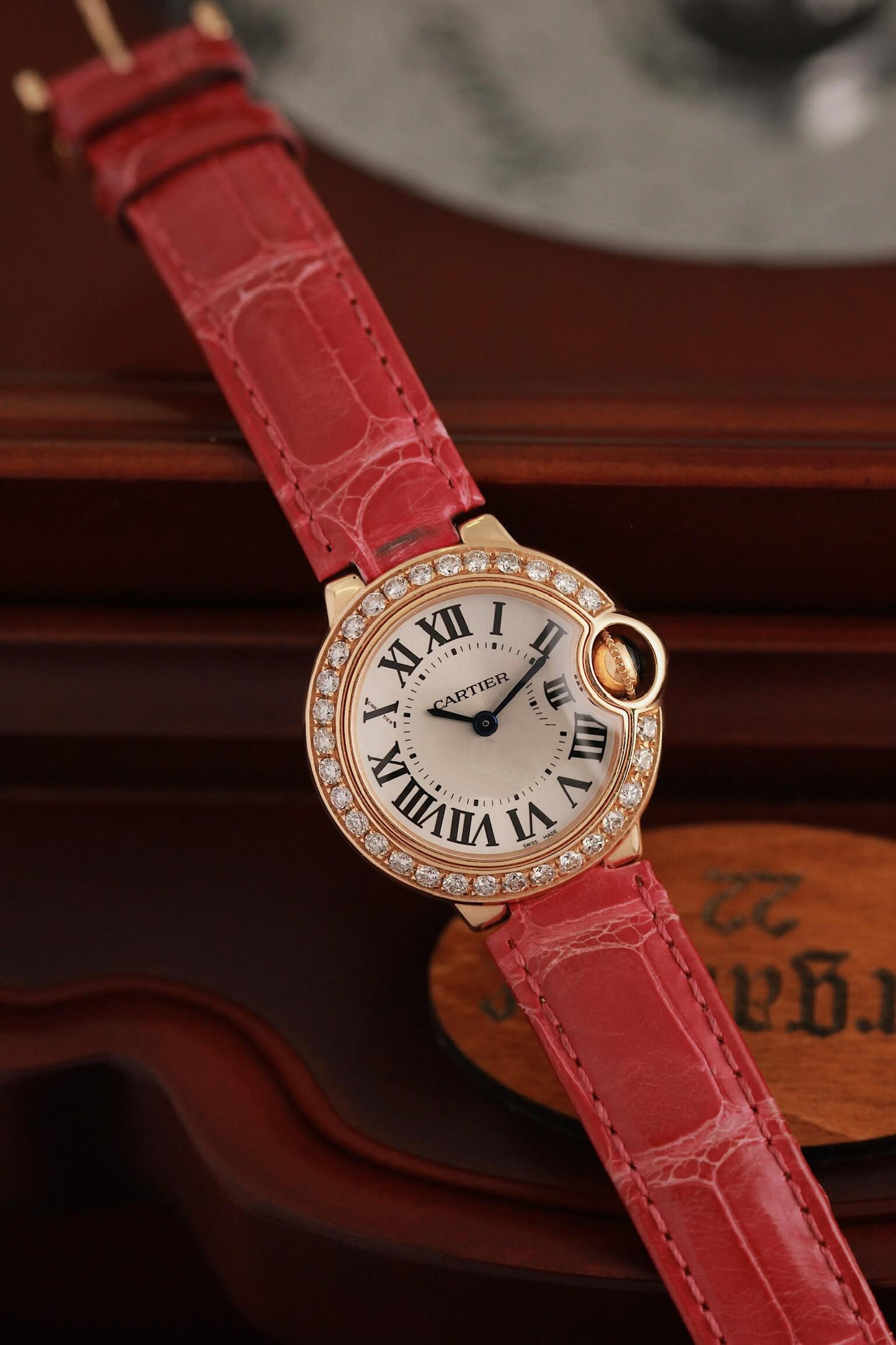 Cartier Ballon Bleu 28mm Rose Gold Diamond