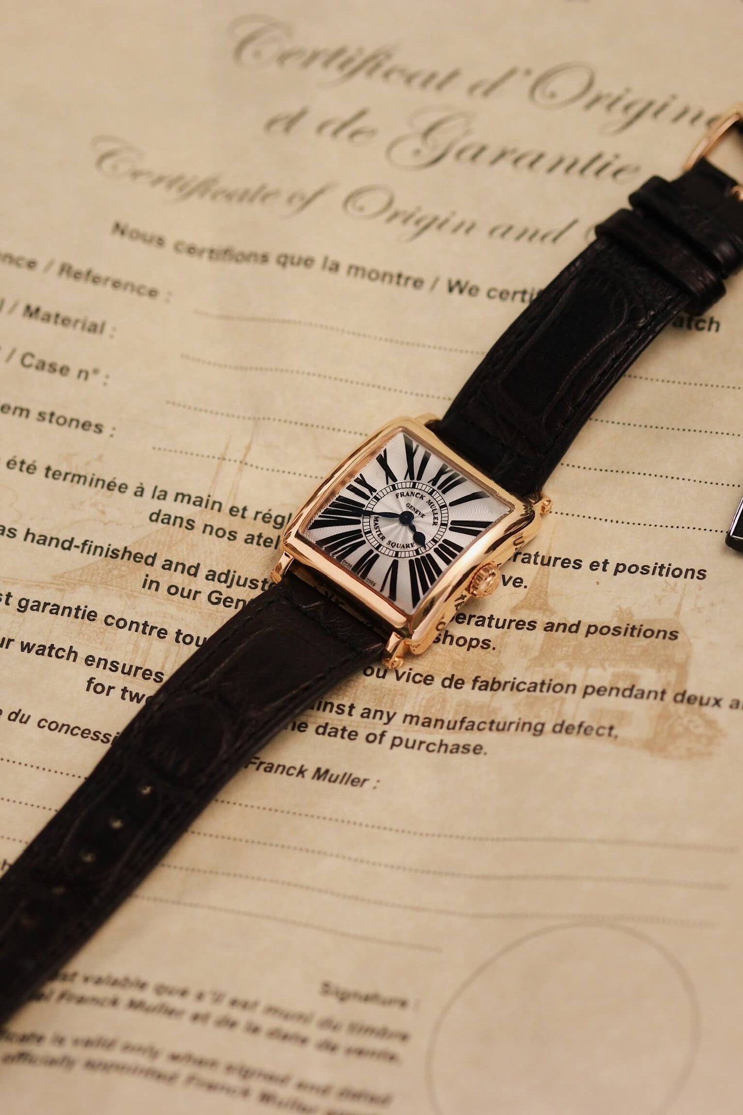 Franck Muller Master Square 6002S QZ: Art Deco Elegance in 18K Rose Gold